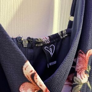 Windsor Navy Dress with Pink Flowers